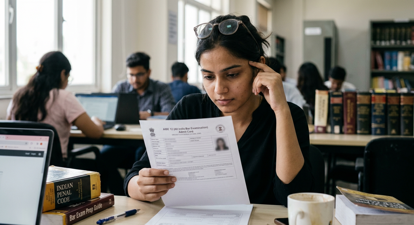 A girl checking an AIBE 12 sheet